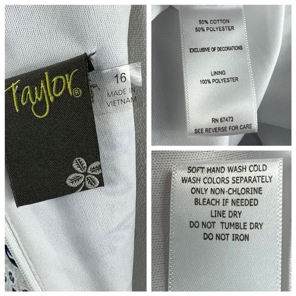 Just Taylor Sleeveless Floral Lace Overlay Midi Dress Size 16 Blue White - Picture 5 of 12